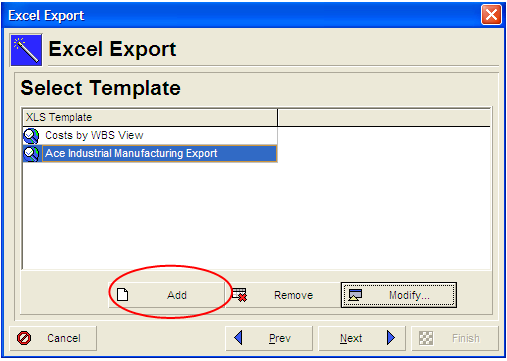 Select template window